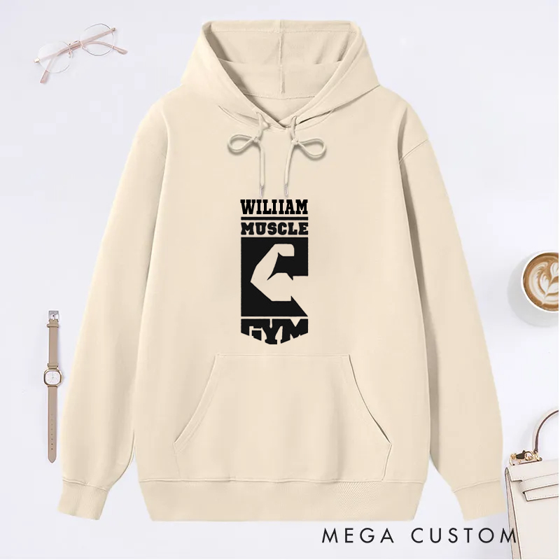 Personalized Gym Classic Hoodies with Bold Arm Design for Fitness Enthusiasts Bodybuilders and Gym Lovers