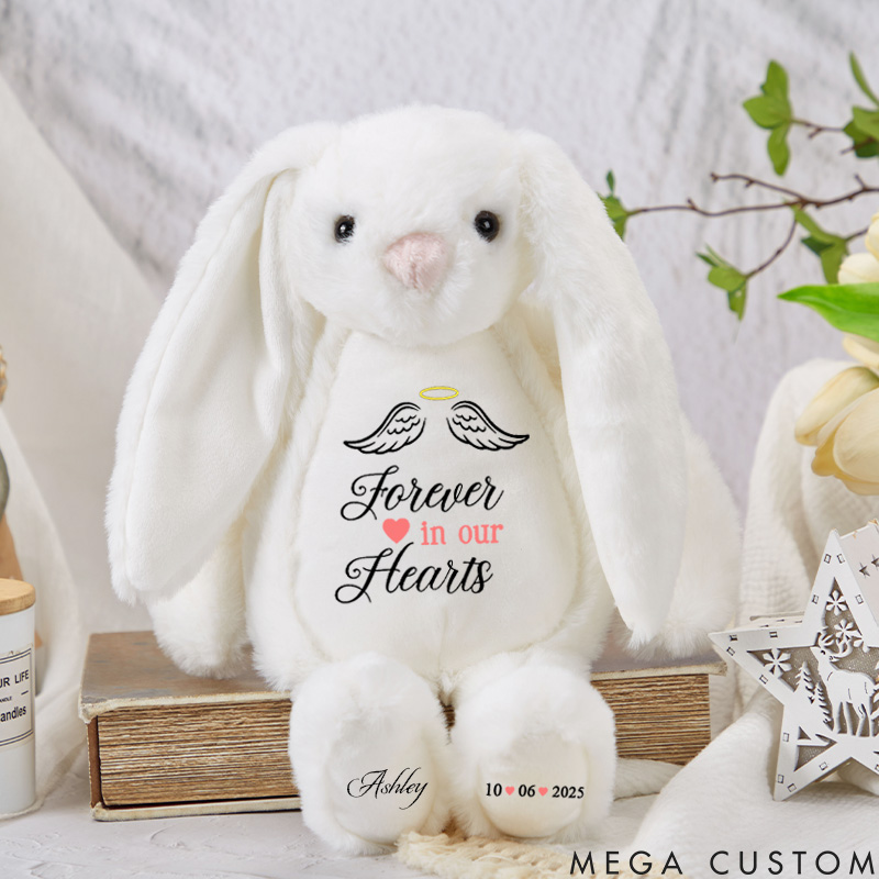Personalized Miscarriage Bunny Baby Loss Keepsake Remembrance Gifts Angel Baby Stuffed Animal Infant Loss Gifts Rainbow Baby Gift