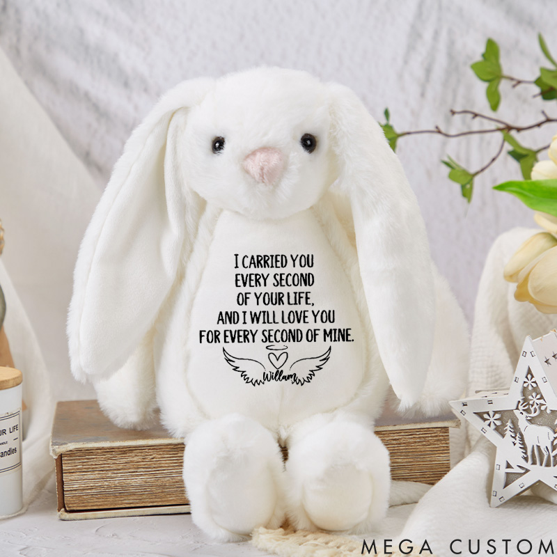 Personalized Miscarriage Memorial Bunny Custom Name Stuffed Animal in Memory Of Infant Loss Remembrance Baby Grieving Stillborn Gifts