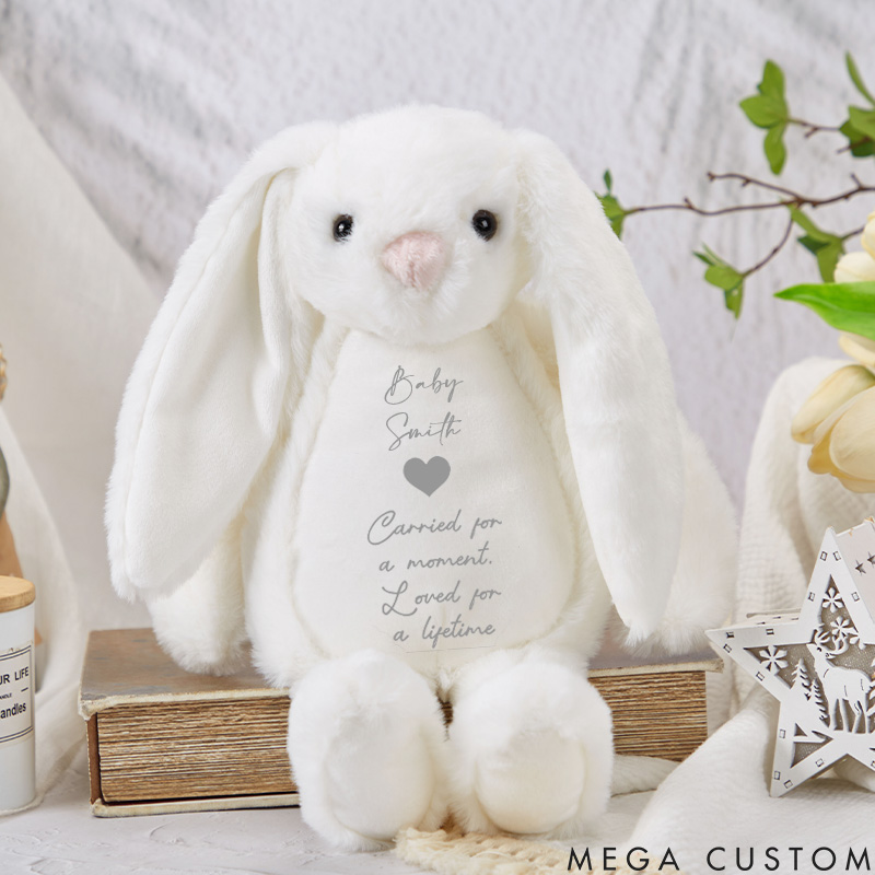 Personalized Miscarriage Bunny Baby Loss Memorial Stuffed Animal Carried for A Moment Love for A Lifetime Miscarriage Gifts Angel Baby Keepsake