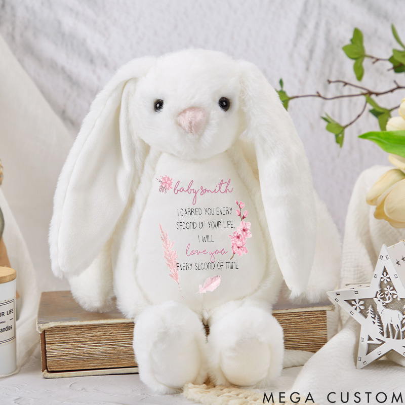 Personalized Miscarriage Bunny Baby Loss Gift Memorial Stuffed Bunny for Infant Loss Mom Plush Bunny Angel Baby Keepsake Sympathy Gift
