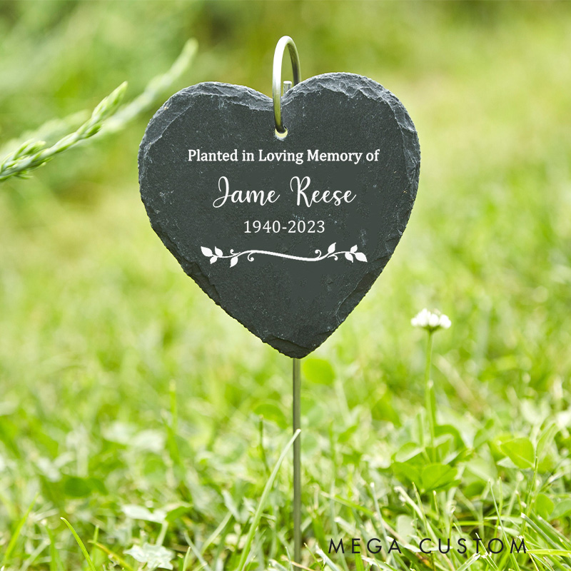 Personalized Memorial Grave Marker Planted in Loving Memory of Garden Stone Custom Name Plate Outdoor Memorial Plaque Sympathy Gift