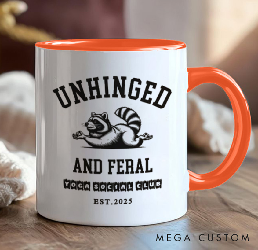 Personalized Yoga Mug with Funny Raccoon Design Custom Time Perfect Gift for Yoga Lover and Unique Gifts