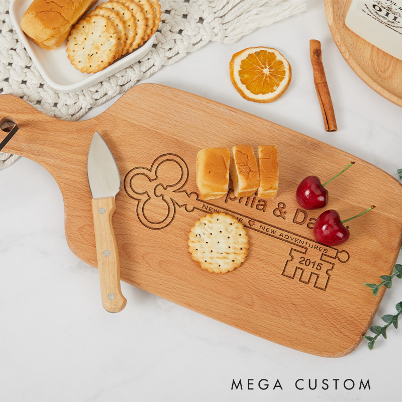 Personalized Memorable New Home Adventures Wooden Cutting Board with Custom Names Year for Housewarming Keepsake