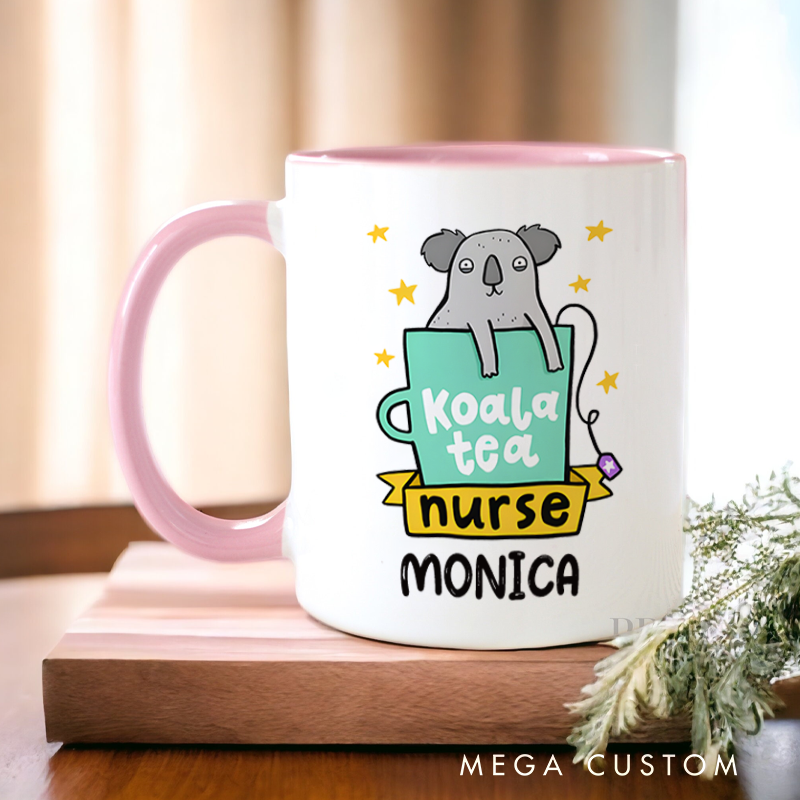 Personalized Nurse Mug Koala Tea Nurse Design Coffee Mug Gift