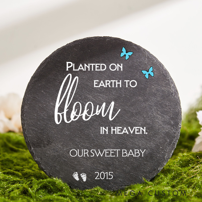 Personalized Miscarriage Memorial Stone Baby Garden Memorial for Lost Infant Baby Remembrance Stone Planted on Earth Infant Loss Gift