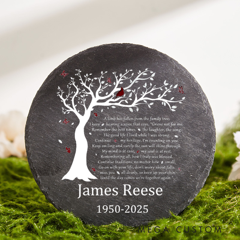 Personalized Cardinal Memorial Slate Stone Memorial Plaque Sympathy Gifts for Loss of Loved One Slate Grave Marker Remembrance Gift