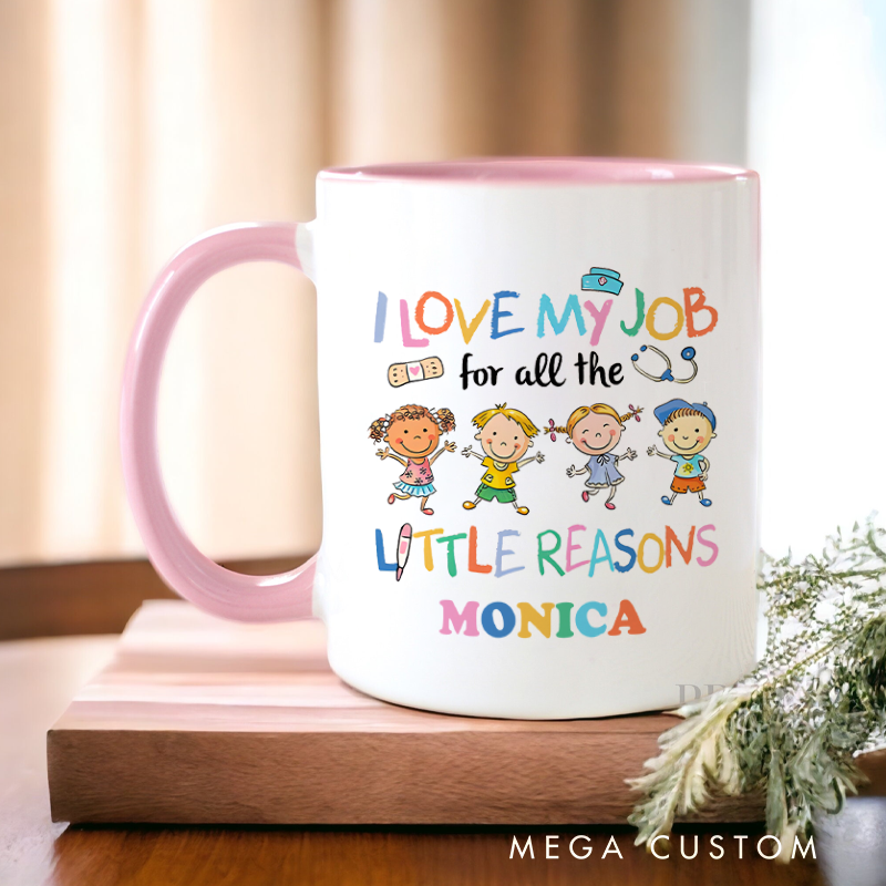 Personalized Nurse Mug I Love My Job for Little Reasons Big Joy Coffee Mug Gift