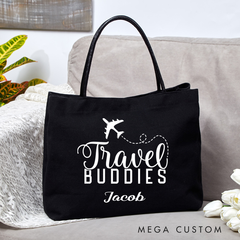 Personalized Travel Buddies Tote Bag Traveling Lovers Gift Vacation Tote Bag