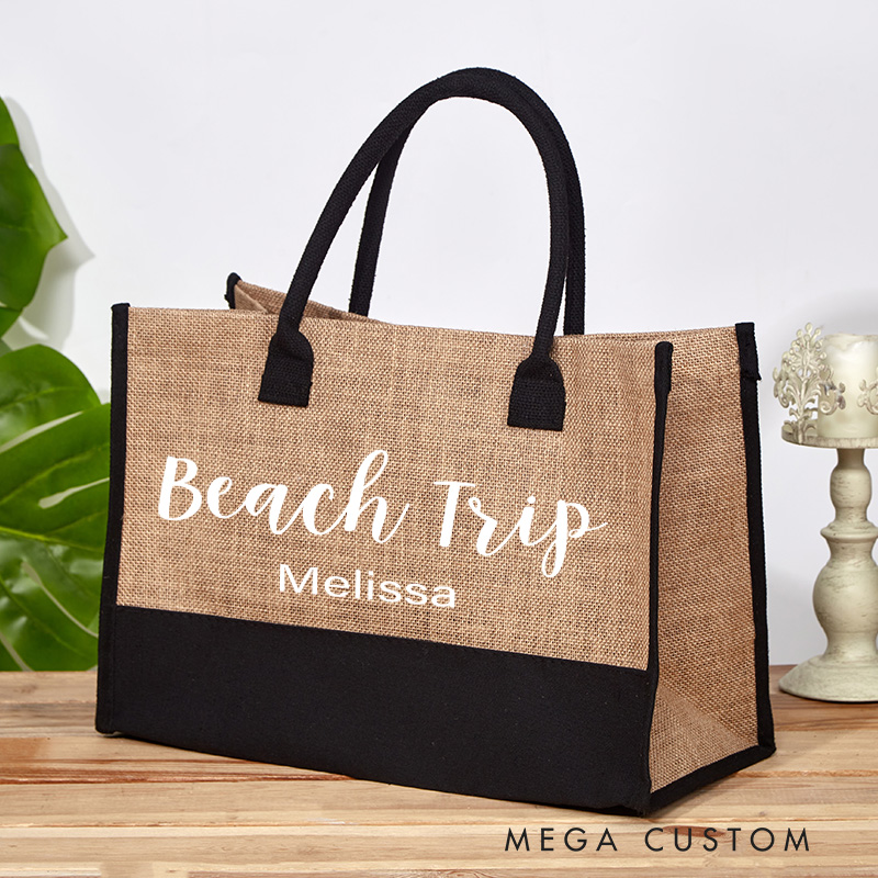 Personalized Beach Trip Tote Bag for Traveling Lovers Vacation Tote Bag Gift for Trip
