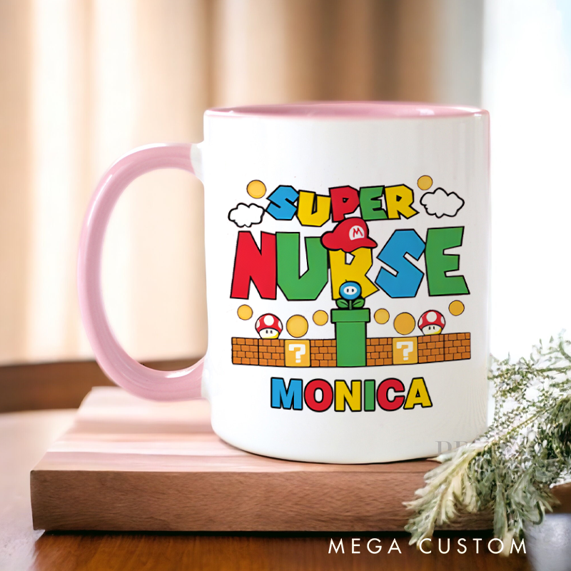 Personalized Nurse Mug Super Nurse Hero of Care Design Coffee Mug Gift