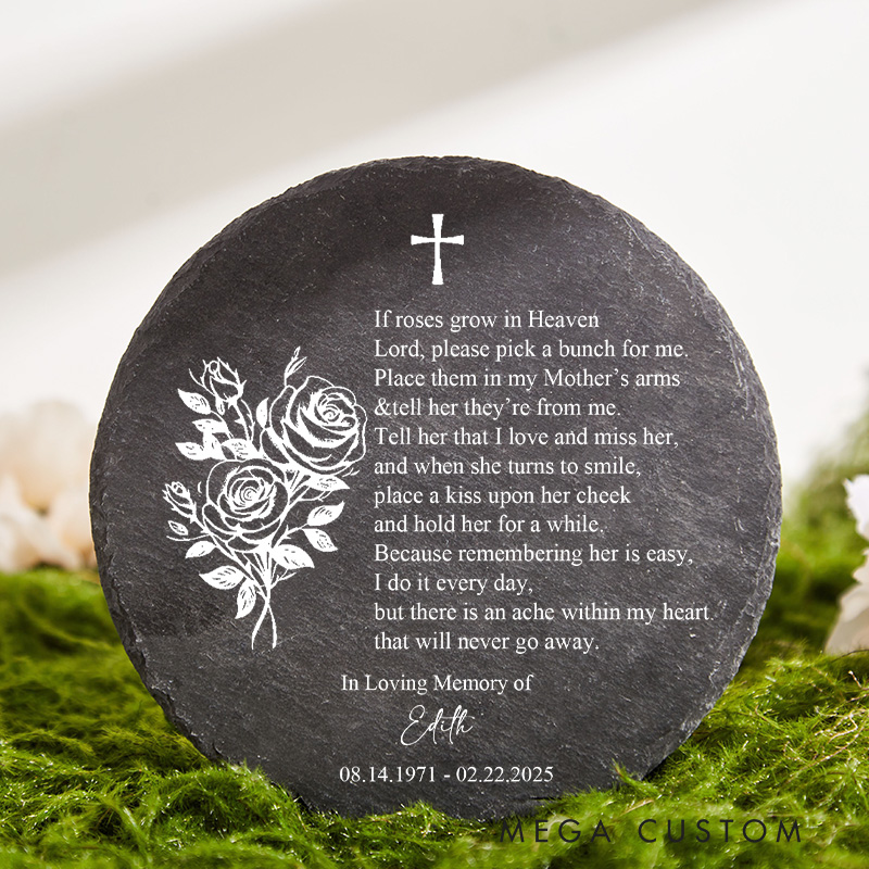 Personalized Memorial Stone Sympathy Gift Slate Poem Keepsake Remembrance Bereavement Plaque for Loss of Loved One