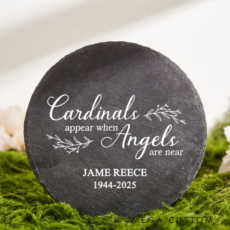 Personalized Cardinal Memorial Garden Stone Sympathy and Memorial Garden Slate Grave Marker Keepsake Remembrance Bereavement Plaque