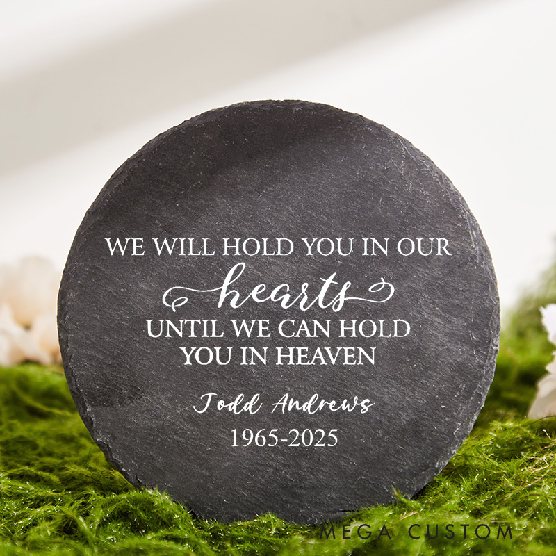 Personalized Memorial Garden Stone Hold You in Our Hearts Memorial Gift in Memory Remembrance Gift for Loss of Loved One Custom Bereavement Gift