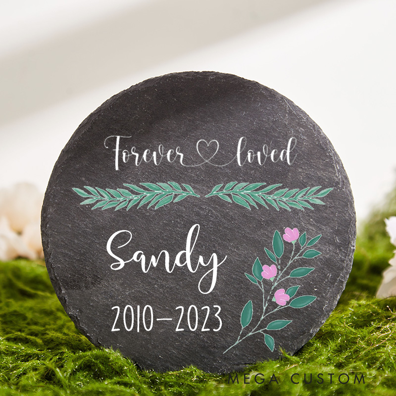 Personalized Planted in Memory Flat Garden Stone Memorial Gardening Gift In Loving Memory Gift Memorial Rock Floral Memorial Stone