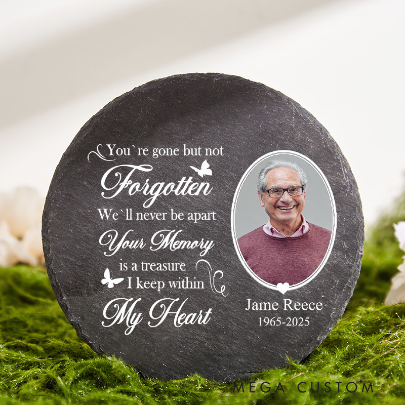 Personalized Memorial Stone for Loss of Loved One Custom Name And Photo Grave Marker Sympathy Gift Funeral Keepsake Tombstone for Cemetery