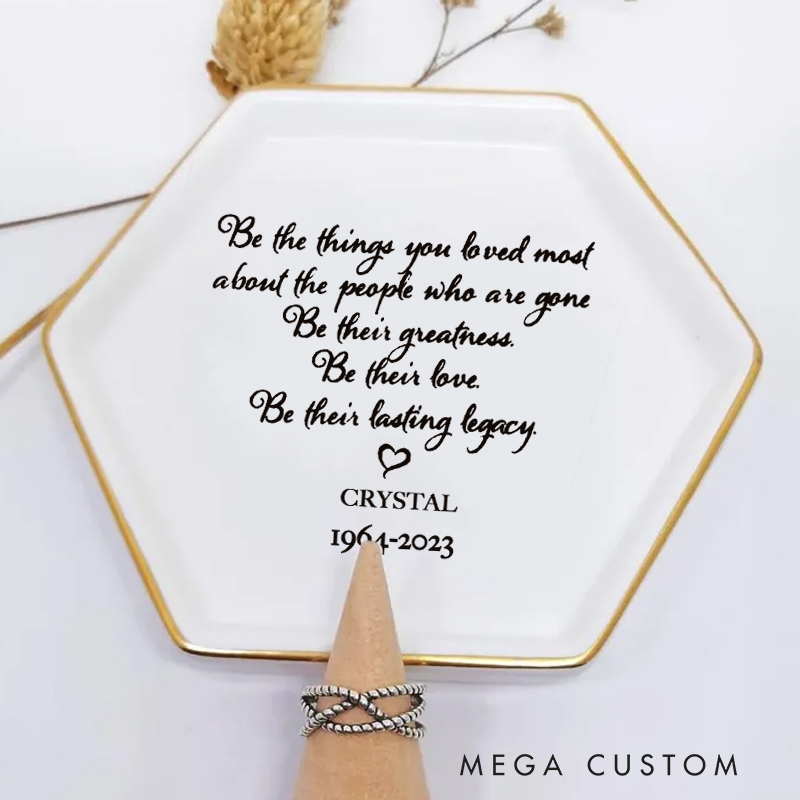 Personalized Memorial Ring Dish for Loss of Loved One Sympathy Gifts Jewelry Dish Bereavement Gift Memorial Keepsake