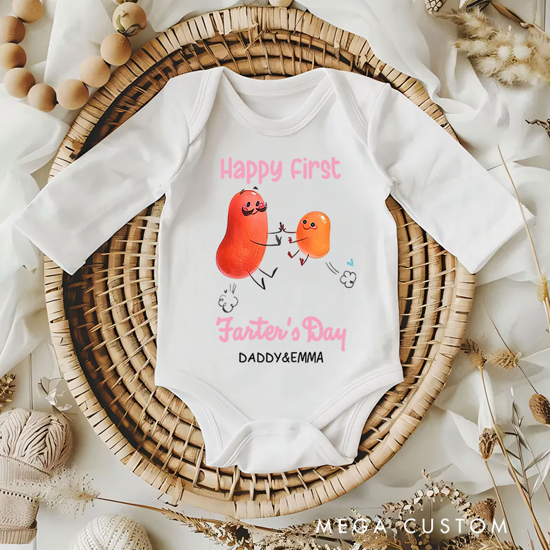 Personalized Happy First Farters Day Potato Baby Bodysuit Gift for Baby New Dad