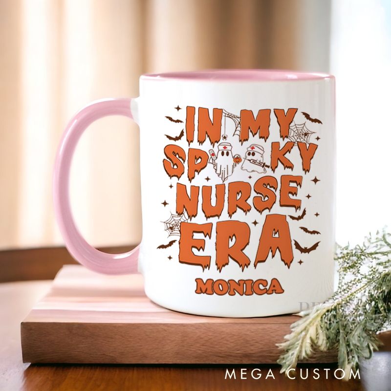Personalized Nurse Mug In My Spooky Nurse Era Design Coffee Mug Gift
