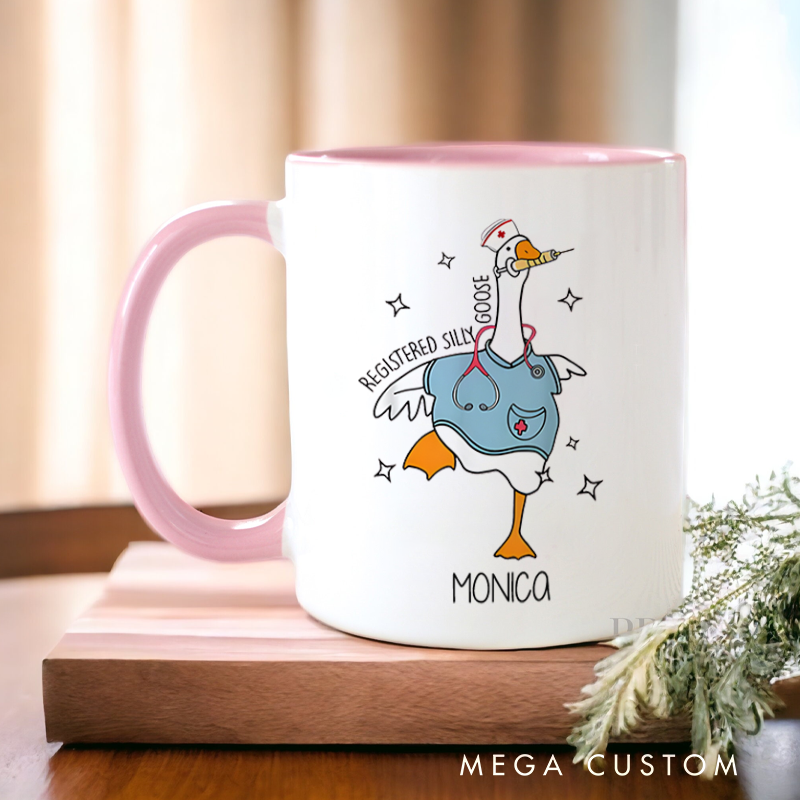 Personalized Nurse Mug Registered Silly Goose Design Coffee Mug Gift