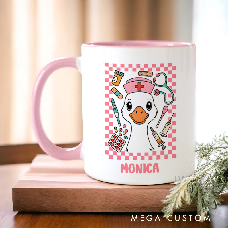 Personalized Nurse Mug Nurse Goose on Duty Coffee Mug Gift Nurse Week Gift