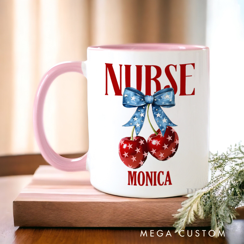 Personalized Nurse Mug Nurse Sweet and Patriotic Design Coffee Mug Gift