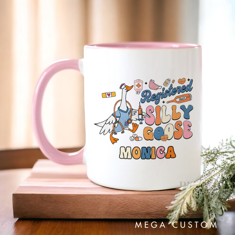 Personalized Nurse Mug Registered Silly Goose Nurse Edition Design Coffee Mug Gift