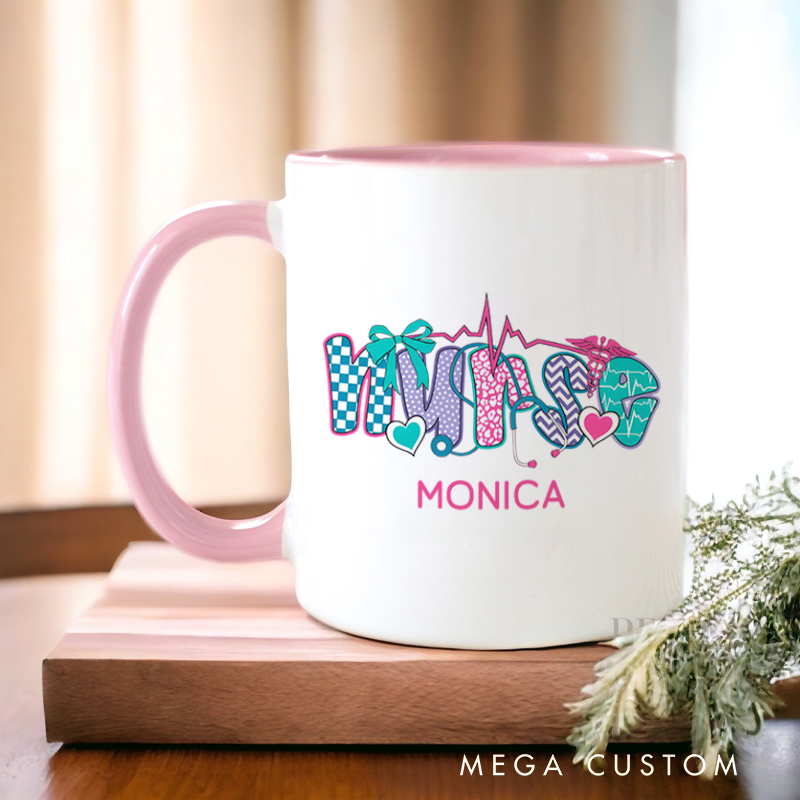 Personalized Nurse Mug Whimsical Nurse Design Coffee Mug Gift