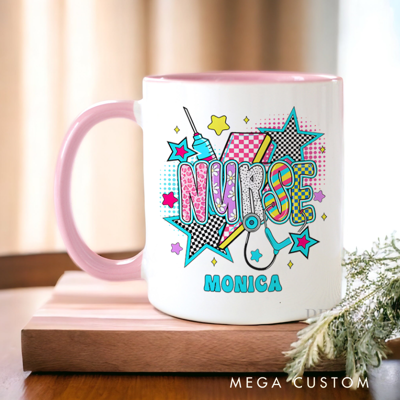 Personalized Nurse Mug Nurse Super Star Design Coffee Mug Gift