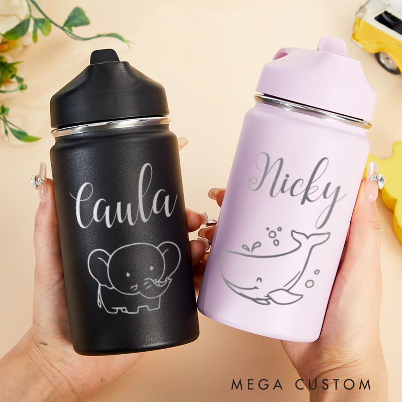 Personalized Kids Water Tumbler Stainless Steel Drinking Tumbler Preschool Bottle Tumbler for Boys and Girls Back to School Gifts