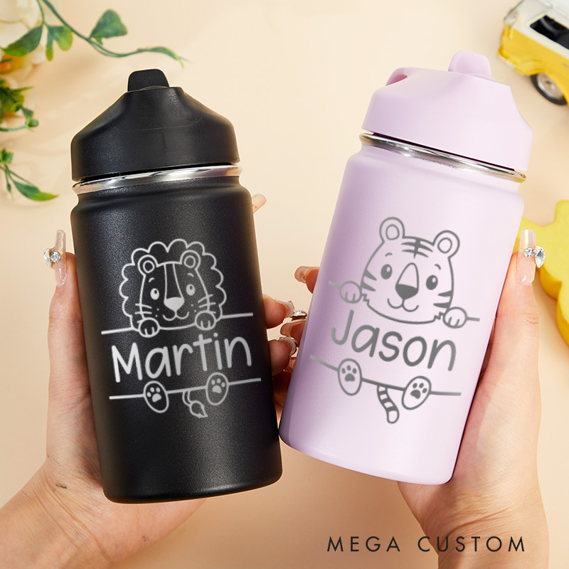 Personalized Kids Water Bottle Engraved Stainless Steel Water Bottle Back To School Kids Gifts