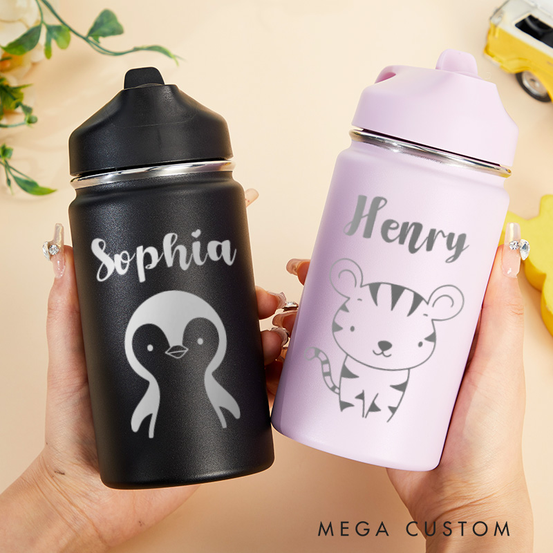 Personalized Kid Water Bottle Engraved Name Cup Gift for Kids Back To School Gift for Kids