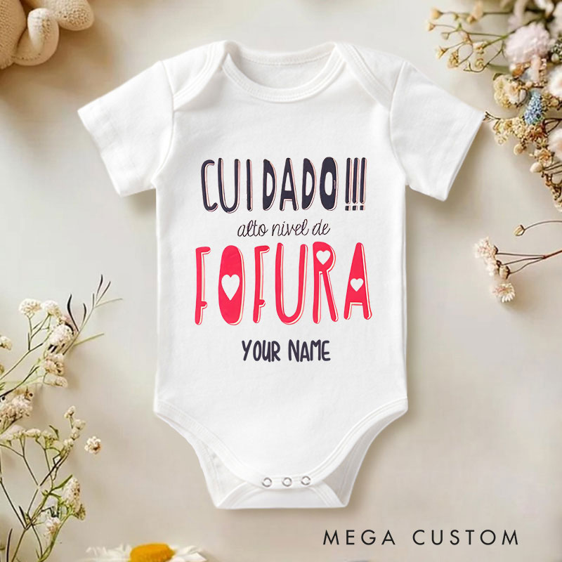 Personalized High Level Of Cuteness Care Baby Onesie