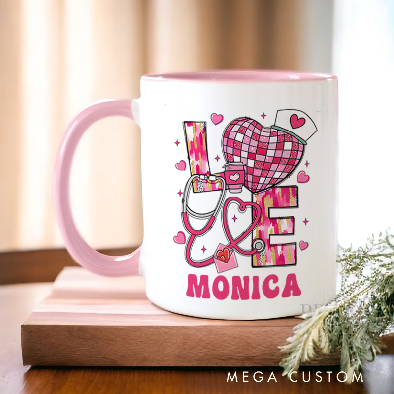 Personalized Nurse Mugs Love for Nursing Design Coffee Mug Gift