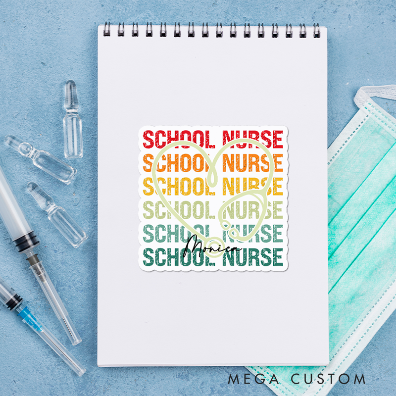 Personalized Nurse Stickers School Nurse Personalized Sticker Funny Nurse Sticker Vinyl Die Cut Sticker