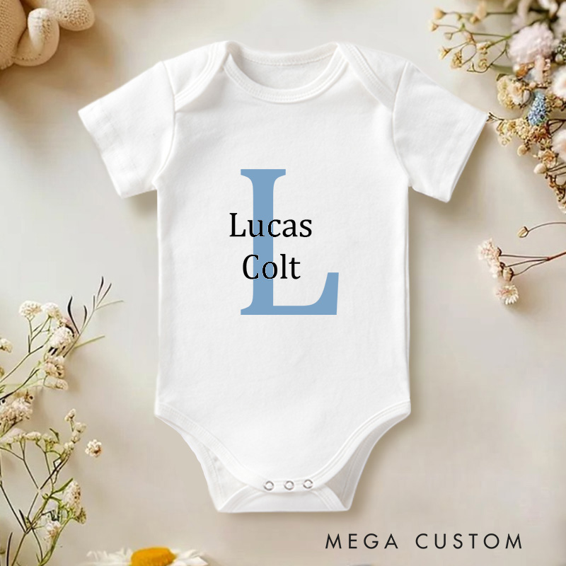 Personalized Name And Initials Design Baby Onesie
