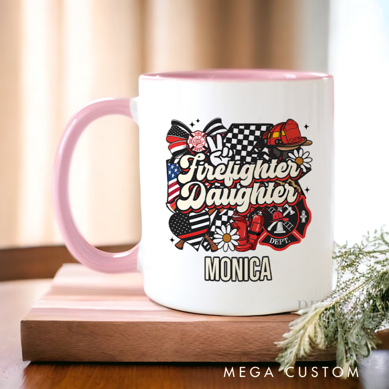 Personalized Firefighter Mugs Firefighter Daughter Tribute Design Coffee Mug Gift