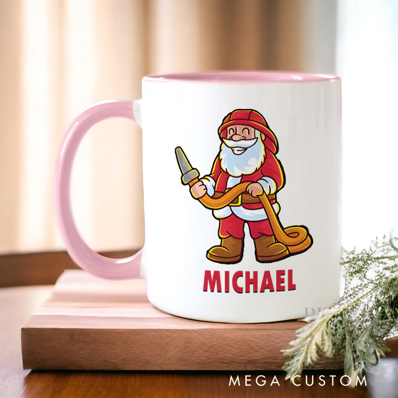 Personalized Firefighter Mugs Cheerful Firefighter Gnome Design Coffee Mug Gift