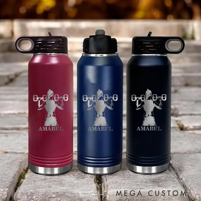 Personalized Beauty Beast Water Bottles Weightlifting for Gym Lovers Fitness-Themed with Empowering Quote