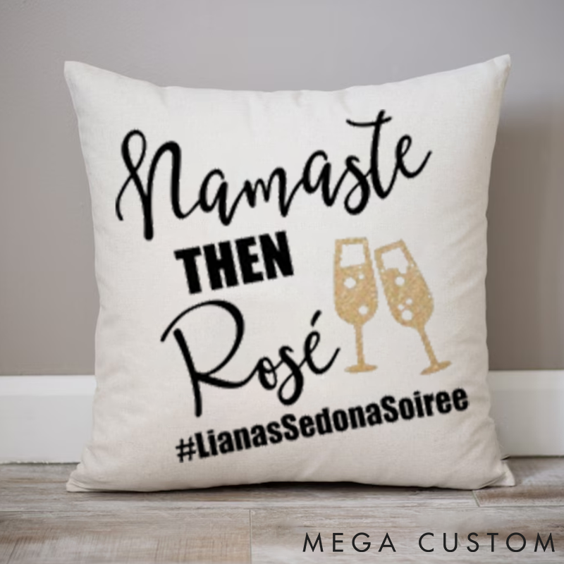 Personalized Pillows with Namaste Then Rose Custom Name Yoga Pillows Gift Idea for Yoga Lover