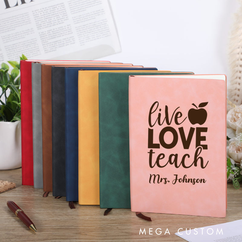 Personalized Leather Notebook for Teacher Elegant and Thoughtful Decorative Leather Journal Teacher Appreciation Gift
