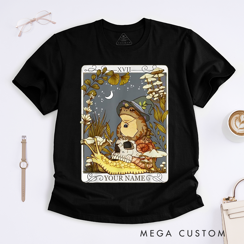 Personalized Tarot Lovers Classic T-Shirts The Frog Tarot Card Unisex T-Shirt Frog Lover Gift Cute Boho Frog T-Shirts