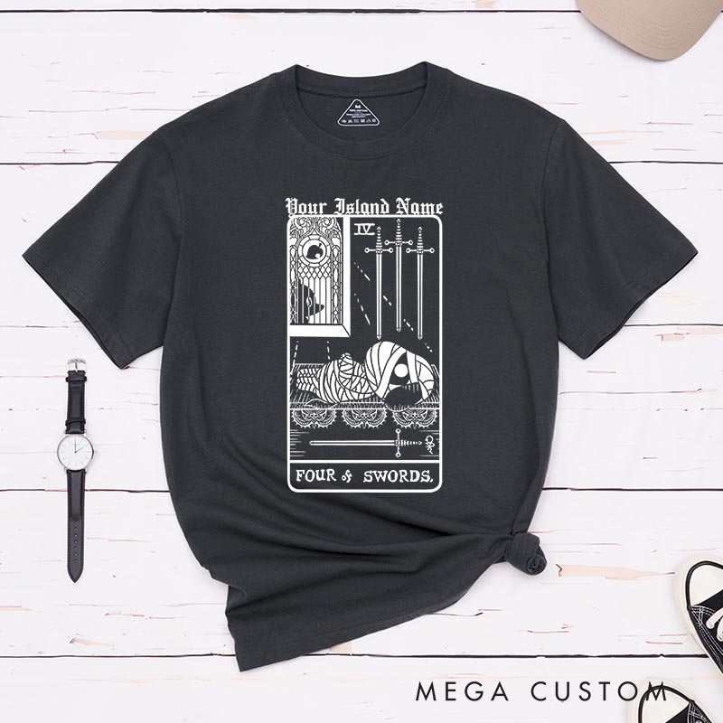 Personalized Four of Swords Classic T-Shirts Video Game Tshirt Island Building Game Shirt