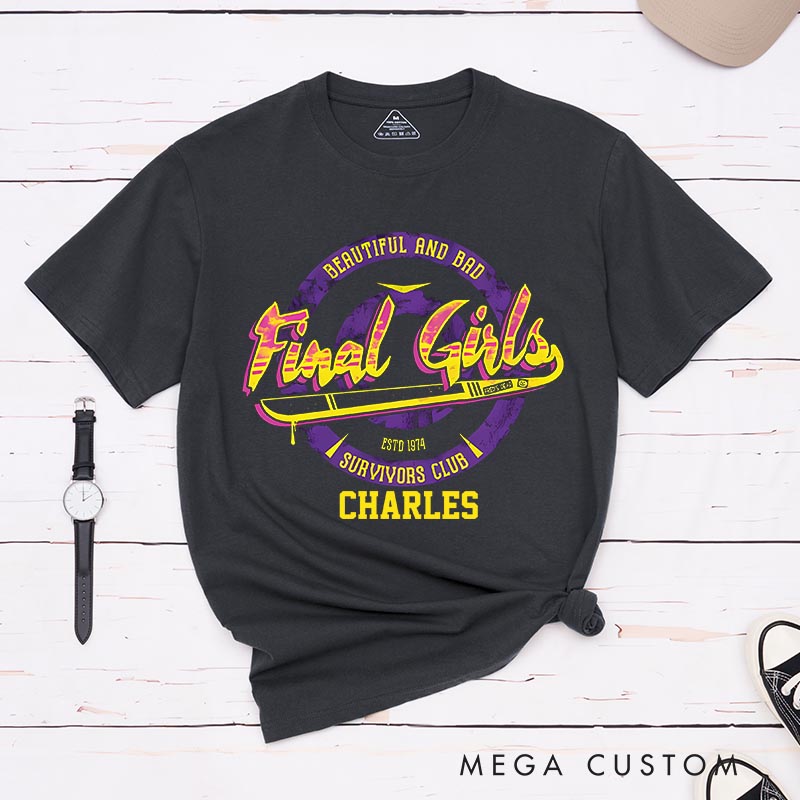 Personalized Final Girl Classic T-Shirts Creepy Season Tshirt Horror Halloween Shirt for Movie TV Lovers