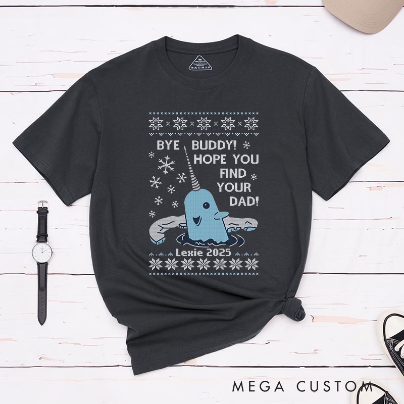 Personalized Bye Buddy Christmas Movie Classic T-Shirts Vintage Holiday Movies Tshirt Family Movie Shirt