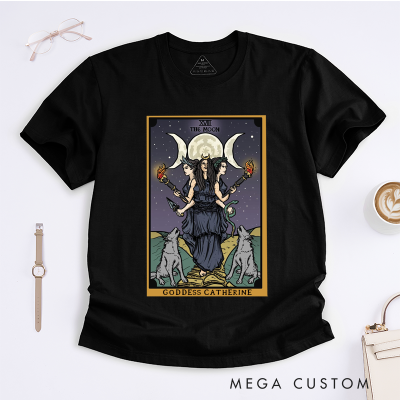 Personalized Tarot Lovers Classic T-Shirts Hecate Goddess Moon Tarot Classic T-Shirts Custom Mythology Witchcraft Gift