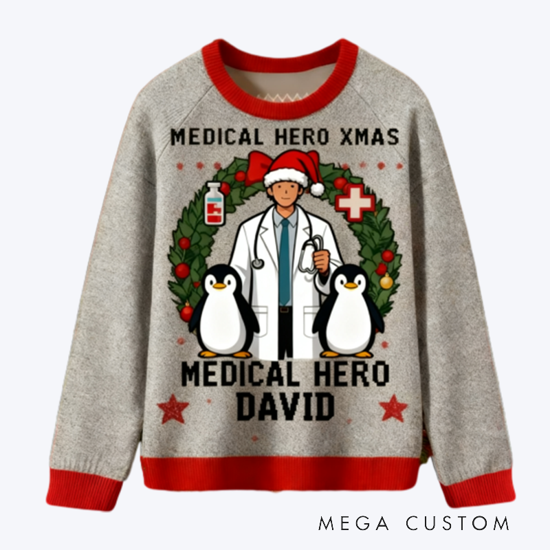 Personalized Christmas Doctor Ugly Sweater Doctor Xmas Sweater Doctor Ugly Christmas Sweater Fire Department Sweater For Men