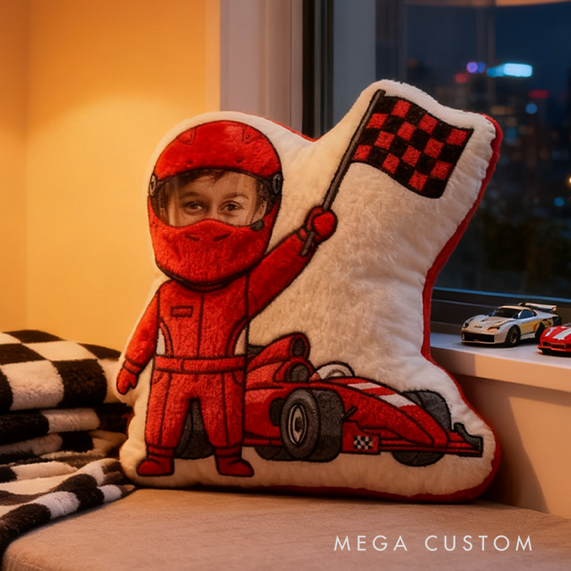 Personalized Racing Driver Pillow with Custom Photo Graphic 3D Print Pillow 