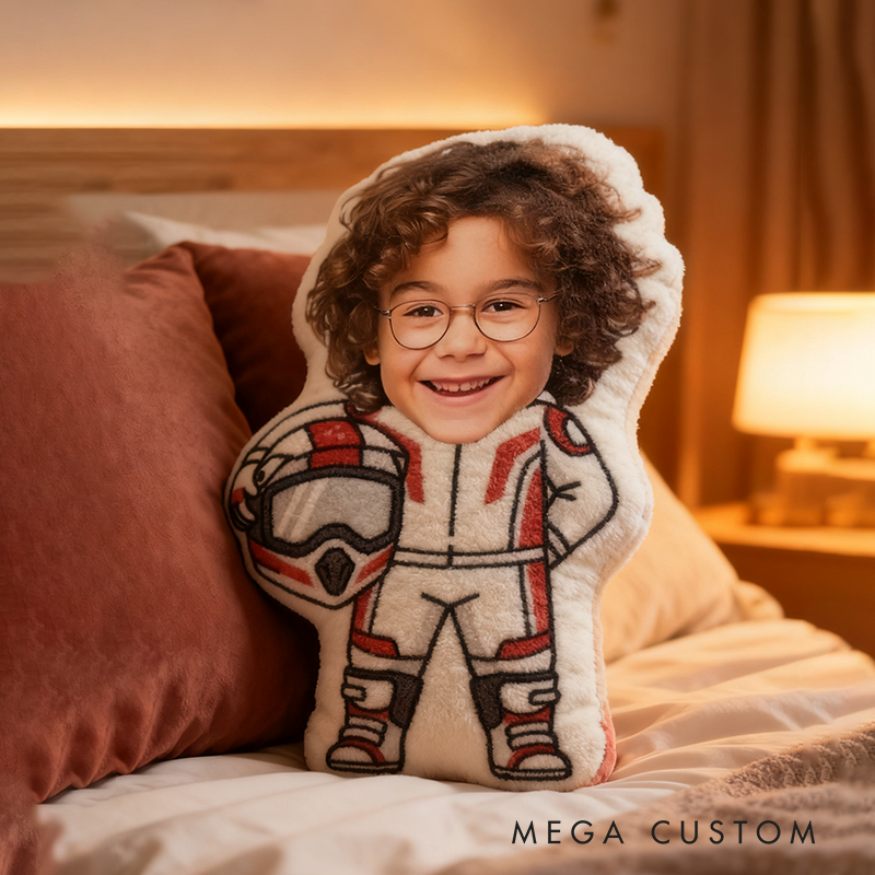 Personalized Go-Kart Racer Pillow with Custom Face Design 3D Print Pillow Custom Race Car Driver Pillow