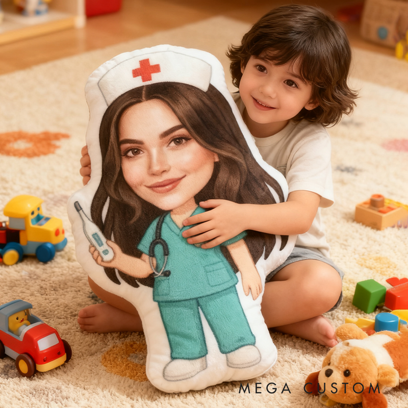 Custom Nurse Pillow with Custom Face Design 3D Print Pillow Custom Nurse Photo Pillow